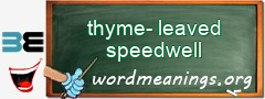 WordMeaning blackboard for thyme-leaved speedwell